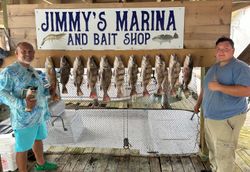 11 black drum fish caught in TX by 3 people fishing and hunting