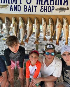 8 Atlantic Croaker and Black Drum fish caught at Port Isabel