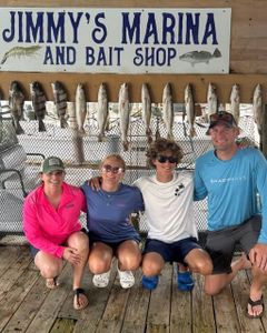 Fresh caught fish displayed at Jimmy's Marina and Bait Shop in Port Isabel TX with successful fishing party