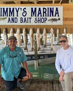 9 redfish caught by 2 people in Port Isabel