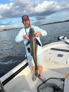 A person fishing in Crystal River