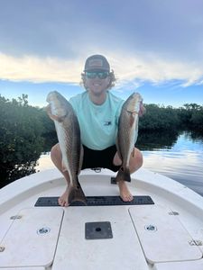 Two redfish caught during a fishing tour in Crystal River