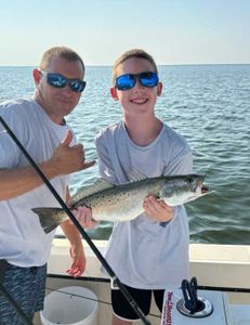 Catching a beautiful rainbow trout in NC