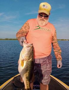 Angler fishing for a largemouth bass in Tennessee