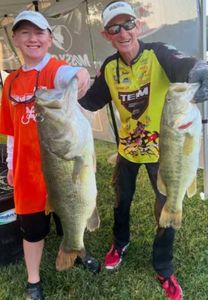 Two largemouth bass caught while fishing in Cleveland