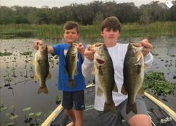 4 largemouth bass caught while fishing in Tennessee