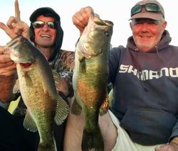 Two largemouth bass caught while fishing in Cleveland