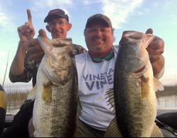 Two largemouth bass caught in Cleveland, Ohio