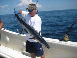 Wahoo fish being caught by a person in Biloxi