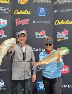 Two anglers with a couple of big fish in Texas