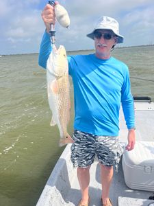 Redfish measuring 22 inches caught while fishing in TX
