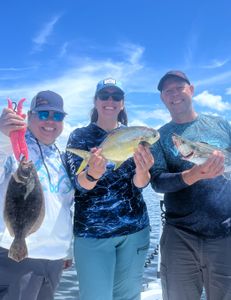 Spanish mackerel, flounder, pompano in crystal riv