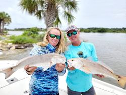 Two Mutton Snapper and Redfish caught in Florida
