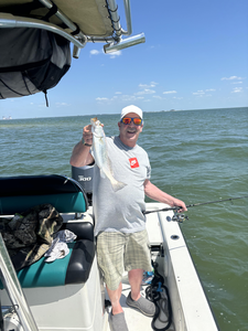 Landed a feisty Spotted Weakfish on a successful fishing trip!