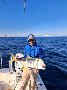 One angler fishing in Port Isabel
