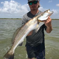 A lone angler fishing in Matagorda