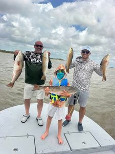 Successful redfish fishing trip in Matagorda TX with multiple redfish caught
