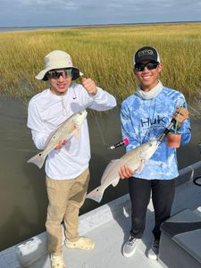 Two redfish caught while fishing in Matagorda
