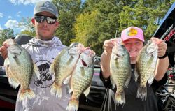Four crappie fish caught in Oklahoma while fishing