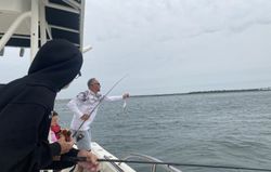 Angler enjoying a fishing tour in Longport