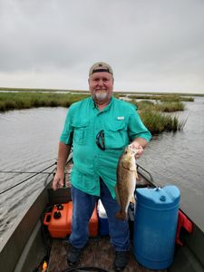 Relaxing on the water with a catch.