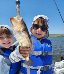 Two people fishing in Hopedale