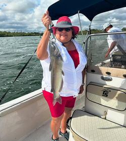 Catch of the day: one white catfish fishing in TX