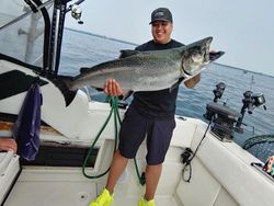 Coho salmon caught while fishing in Oakville