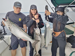 Two chinook salmon and coho salmon, a great catch in Oakville