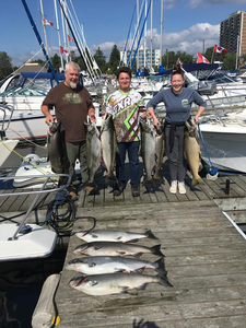 8 fishing rods and happy anglers in Oakville