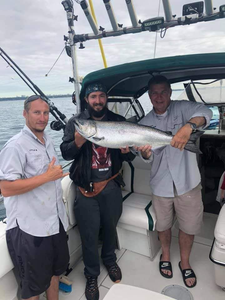 Three anglers enjoying a great fishing day in Ontario