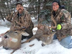 Heavy-horned bucks, proud hunters.