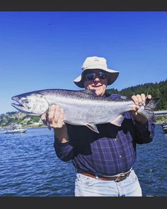 Caught Salmon, Rogue River Fishing Escapades