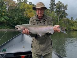 A single rainbow trout caught while fishing in OR