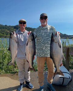 Chinook salmon and rainbow trout caught fishing in OR