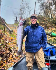 A rainbow trout measuring 28 inches caught while fishing in Grants Pass