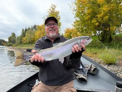Photograph of a single rainbow trout caught while fishing in OR.