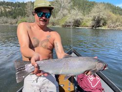 Fishing for a rainbow trout in Oregon