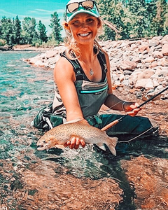 Nice rainbow trout using deep sea techniques in partly cloudy conditions!