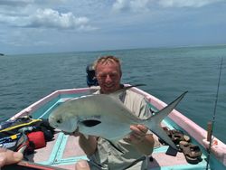 A permit fish caught at Pigeon Point Beach