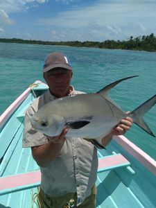 A permit fish caught at Pigeon Point Beach