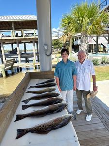 Two redfish caught during fishing trip at Matagorda