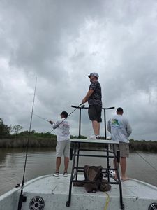 Two anglers fishing on the coast of TX