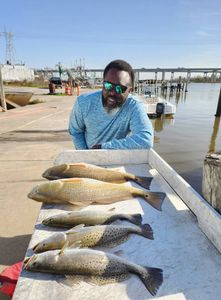 4 spotted weakfish and redfish, fishing in Texas City