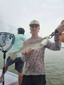 Photograph of a 21-inch Spotted Weakfish caught while fishing in TX