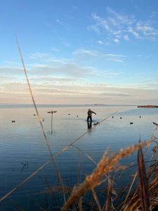 Lone angler fishing in Norfolk