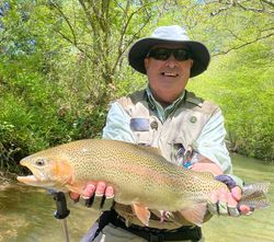 A rainbow trout caught by a person in Georgia