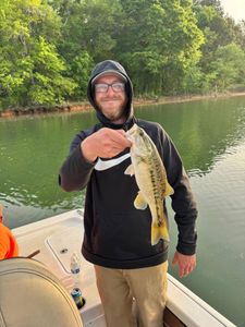 Two people fishing in Townville