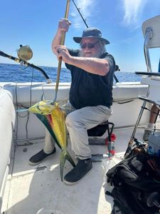 Angler with fishing rod at Morehead City