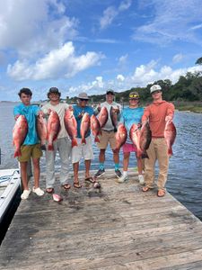 6 anglers fishing in Alabama